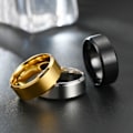 Miniatyrbilde 2 av 2: Børstet Ring Rustfritt Stål 8mm Svart 9