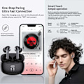 Miniatyrbilde 5 av 8: TWS Bluetooth-hodetelefoner ANC ENC BT 5.3 Sort svart