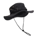 Miniatyrbillede 1 af 2: Hat med streng boonie hat brim sun hat sort sort one size