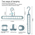 Miniatyrbilde 5 av 10: Multi Hangers for garderobe - klær kleshengere for ekstra plass grå