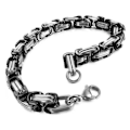 Miniatyrbillede 2 af 2: Emperor Link Armbånd Viking Stål Tofarvet Sølv Sort 23cm 23cm