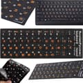 Tangentbordsstickers QWERTY + Kyrilliska – Laptop & PC 11 × 13 mm Svart