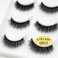 Pikkukuva 3 / 3: 5 -parkki silmäripset 3D faux Mink - G803 Black musta