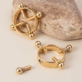 Miniatyrbillede 4 af 6: Falske brystpiercing uden huller brystvorte piercing nippel guld guld
