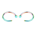 Miniatyrbillede 1 af 2: 2-pakke flerfarvet falsk piercing læbe næse ring septum læbring uden huller flerfarvet
