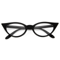 Miniatyrbillede 2 af 2: Sort Retro CateYe briller klart glasklart glas uden styrke sort