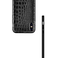 Miniatyrbild 2 av 3: iPhone X Mobilskal Svart Läder Skinn Krokodil Skal svart