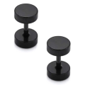 Miniatyrbillede 1 af 3: 2-pakke sort falsk stik falsk forlængelse øreringe piercing juvel - 6mm sort