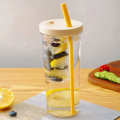 Miniatyrbild 5 av 5: Vattenflaska med Sugrör och Infuser 700ml Genomskinlig transparent