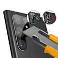 Miniatyrbild 3 av 4: 2-Pack Heltäckande Galaxy S22 Ultra Kameralinsskydd Glas svart