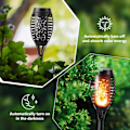 Miniatyrbillede 5 af 8: 4-pak solar fakkel lanterne med flammende lys sort