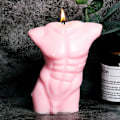 Miniatyrbillede 1 af 5: Lysform stearinlys 3D mænds krop 10 cm hvid