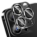 Pikkukuva 1 / 2: iPhone 15 Pro/15 Pro Max -kameran suojaus, metalli karkaistu lasi, musta musta