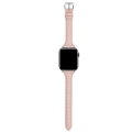 Miniatyrbillede 1 af 2: Læderarmbånd Apple Watch 42/44/45 1/2/3/4/5/6/7/Se Smalt Pink pink