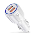 Miniatyrbild 1 av 5: Universal Billaddare Quick Charge 3.0 2 USB 3.1A Snabbladdare vit