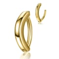 Miniatyrbillede 2 af 7: Falske navlepiercing navle ring uden huller guld guld