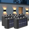 Miniatyrbild 1 av 6: 4-Pack Solcellslampa för Fasad Vägg Utomhus - Fasadbelysning Solcell Svart svart