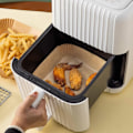 Miniatyrbillede 3 af 8: Square Air Fryer Paper 200 -pakke -17 cm engangspapir til luftfrø brun