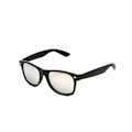 Miniatyrbillede 1 af 2: Retro Wayfarer solbriller sort spejlglas sort