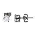 Miniatyrbillede 1 af 2: 2-pakke sort krystal piercing øreringe piercing juvel - 5mm sort