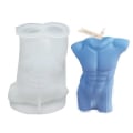 Miniatyrbillede 5 af 5: Lysform stearinlys 3D mænds krop 10 cm hvid