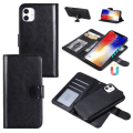 Miniatyrbillede 1 af 4: iPhone 12 Pro Max 2-i-1 Magnetisk tegnebog Sag sort sort
