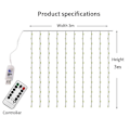 Miniatyrbillede 10 af 11: LED -gardin USB Light Loop med fjernbetjening 3m varm hvid gul