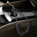 Miniatyrbilde 5 av 10: USB-C Spiralkabel med Strømforsyning PD 66W 1,5m Sort svart