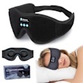 Miniatyrbild 1 av 11: 3D Memory Foam Sovmask med Bluetooth Hörlurar och Timer | Lyx Sovhörlurar Svart svart