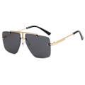 Miniatyrbillede 1 af 2: Moderne Eksklusive Pilot Aviator Solbriller Guld Sort guld