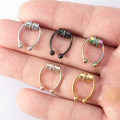 Miniatyrbillede 5 af 6: Magnetisk falsk næse ring septum nasal piercing sort sort