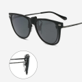 Miniatyrbillede 6 af 6: Polariserede Wayfarer Clip On Solbriller Flip Up Blå spejllinser blå