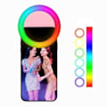 Pikkukuva 4 / 10: RBG Selfie Lampa Clip-On LED -rengasvalo matkapuhelimelle valkoinen