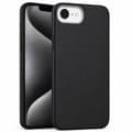 Tynt TPU-etui med lærfinish til iPhone 16e – Svart svart