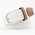 Miniatyrbillede 1 af 3: Elastisk bælte - Canvas Stof Squest med Stretch W26 -W36 White hvid