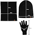 Pikkukuva 4 / 9: Talvisetti 3-in-1 | Hattu, putkihuivi ja hanskat Unisex musta