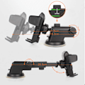 Miniatyrbilde 6 av 10: Mobilholder med sugeplugg og holder for viftedett svart