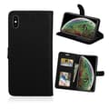 iPhone XS Wallet Case Black Leather Leather Case svart