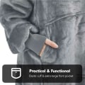 Miniatyrbilde 3 av 5: Hoodie teppe - Overstore hette genser teppe snuggie grå grå one size