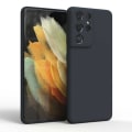 Miniatyrbillede 1 af 5: Tynd sort galakse S21 Ultra Shell Mobile Shell Med Lens Cover sort