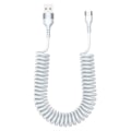 Miniatyrbilde 1 av 7: USB Lightning Spiralkabel 3A Hurtiglading 1,5m Hvit hvit