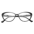 Miniatyrbillede 4 af 4: Pegede Sort Cat Eye Reading Glasses Strength 3.0 Briller sort