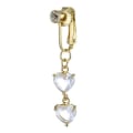 Miniatyrbillede 1 af 5: Falske navlepiercing clip-on navle ring uden hulhjerte krystalguld guld
