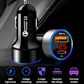 Miniatyrbild 7 av 8: Billaddare USB-C 6A 36W Power Delivery Quick Charge 3.0 svart