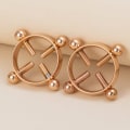 Miniatyrbillede 6 af 6: Falske brystpiercing uden huller brystvorte piercing brystvorte rosen guld