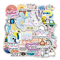Miniatyrbillede 1 af 5: 50-pack klistermærker decals positivitet citat scrapbog flerfarvet