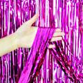Pikkukuva 2 / 2: Glitter Drapery Metallic Pink 3 -pakkaus juhlien syntymäpäivään vaaleanpunainen