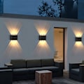 Miniatyrbillede 6 af 6: 4-Pak Solar Lampe til Facadevæg Udendørs - Facadebelysning Solcelle Sort sort