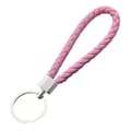Handgjord Nyckelring Flätat ECO-läder PU Läder Skinn Rosa rosa
