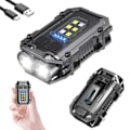 Pikkukuva 1 / 10: Mini LED taskulamppu taskulamppu avainnippu USB ladattava sinisellä valolla musta